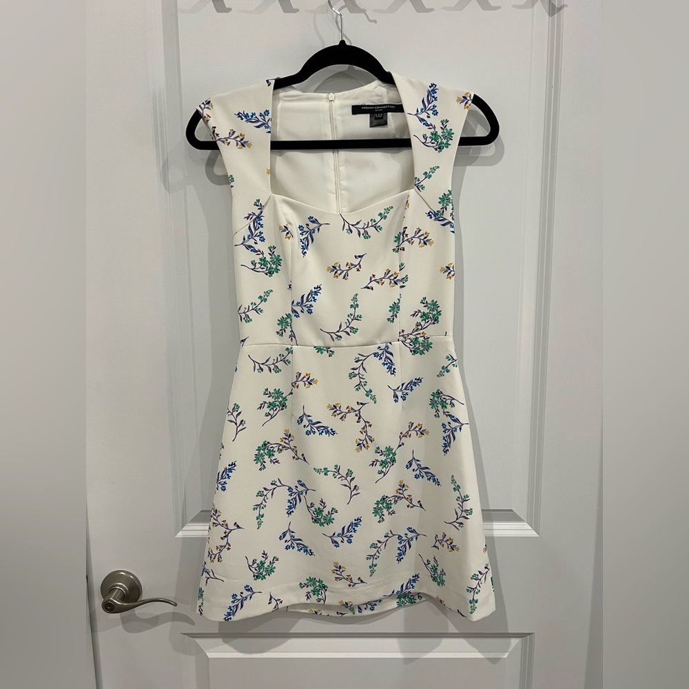 French Connection White Floral Mini Dress